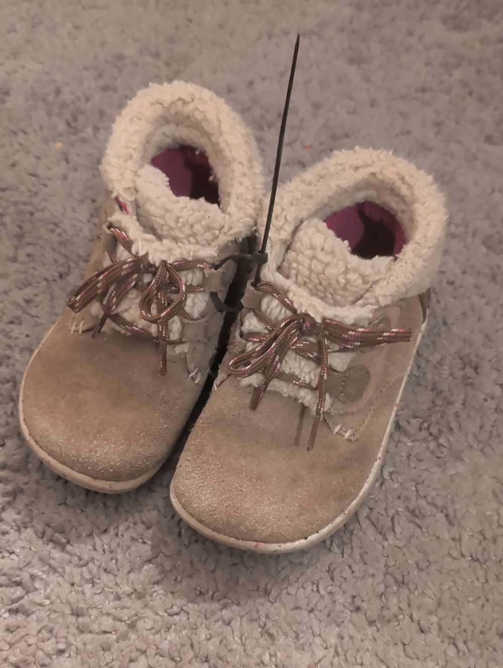 Merrell Toddler Cozy Lined Suede Booties - Taupe